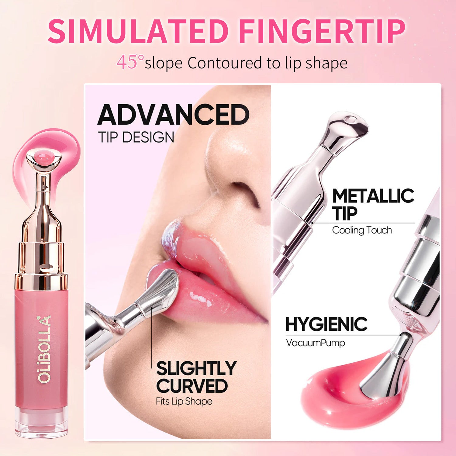 Metal Massage Head Lip Gloss. Elfaria